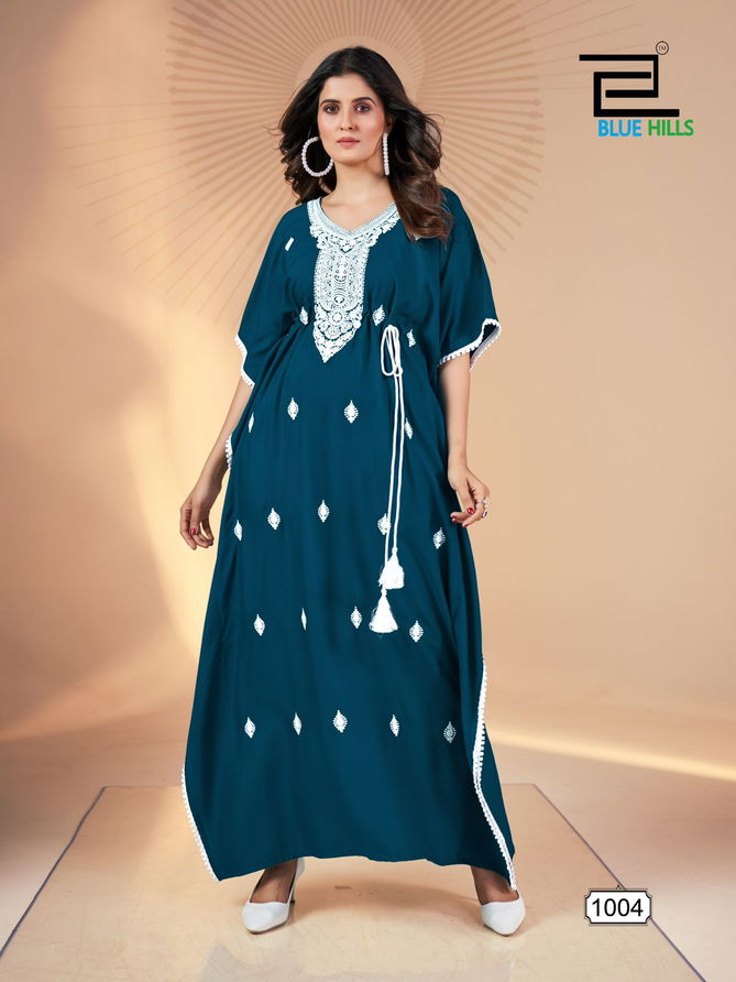 Honey Nx By Blue Hills Fancy Rayon Kaftan Style Kurti Wholesale Shop In Surat